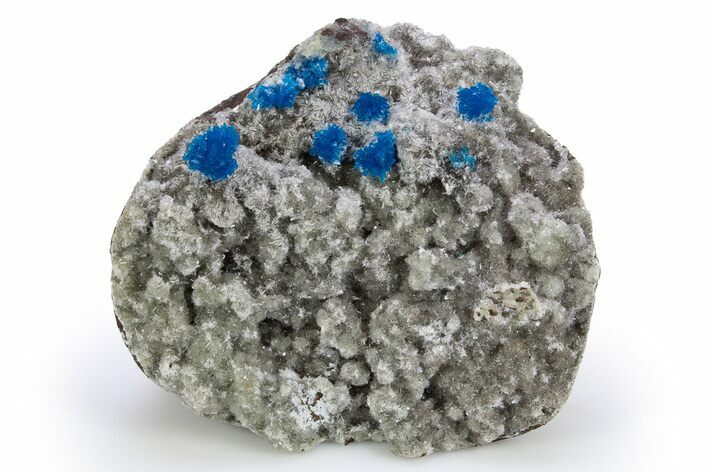 Vibrant Blue Cavansite Clusters on Stilbite - India #306056